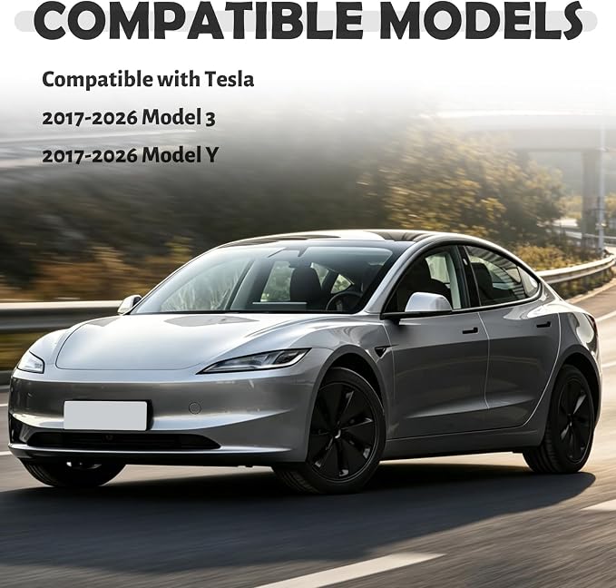 Car Windshield Sun Shade Compatible with Tesla 2017-2026 Model 3/Y,Oxford Cloth Car Sunshades for Windshield for Heat Insulation with Storage Bag,Foldable Sunshade for Cars Windshields