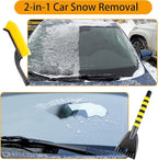 27” Snow Brush & Detachable Ice Scraper 2-in-1, Scratch-Free Split Bristles, Extendable 27-39” EVA Foam Grip, PVC Squeegee Snow Shovel with Guide Channel for Car Windshield/Truck/SUV