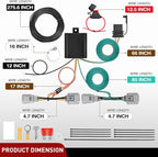 4 Pin Trailer Wiring Harness Kit 56334 Vehicle Standard 4 Way Connector Custom for 2007 2008 2009 2010 2011 2012 Dodge Nitro Jeep Liberty Simple Fit Tow Hitch Accessories