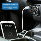 Bluetooth 6.0 FM Transmitter for Car, MP3 Music Player Wireless Radio Adapter Kit with QC 3.0 Fast Charger, Hands-Free Calling, Supports USB Drive for 12V/24V Vehicles