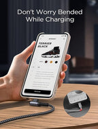 AINOPE USB to USB C Cable [2-Pack, 6.6ft] 3.1A Fast Charger Type C Right Angle, Resistant Nylon Braided C Type Charging Cable Compatible with Galaxy S10 S9 Plus S21, Note 10 9 LG, Type C Charger