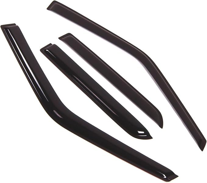 WD2-240 Dark Smoke 4 Pcs Set Window Visor (Outside Mount) Deflector Rain Guard Compatible with 1994-1997 Honda Passport