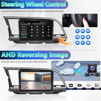 [2+64G] Android 15 Car Radio Stereo for Hyundai Elantra 2016-2018, 9 Inch Touch Screen IPS Car Radio with Wireless Carplay&Android Auto,GPS,WiFi,Bluetooth,FM/RDS,SWC, AUX-in,EQ,WiFi+Free Backup Camera