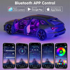 Interior Car LED Strip Lights Car Accessories APP Control with Remote 5 in 1 Music Sync Color Change RGB Ambient Lighting Kit with 275 inches Fiber Optic USB Charger Light Strips Decorations