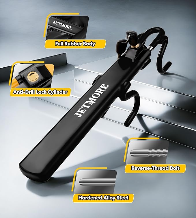 Car Steering Wheel Lock Anti-Theft Device, Car Lock Steering Wheel, Wheel Locks for Cars, Anti-Theft Car, Two-Hook, Reinforced Alloy Steel, Fit for Street & Overnight Parking, High-Risk Areas