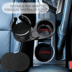 Dual Car Cup Holder Expander with 2.59" Base, 2-in-1 Universal Cup Holder Extender, 16 Cushion Pads for Stability, Expandable Top (2.87"-5.9") for Large Bottles, Mugs & Instant Noodle Bowls