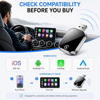 Wireless Carplay and Android Auto Carplay Adapter forCars,Plug and Play Bluetooth Connection, Supports Low LatencyAudio and Stable Navigation Experience, Compatible wthios10+&Android 11+
