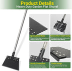 63 Inch One-Piece Handle Weed Scraper Garden Flat Shovel Floor Scraper Long Handle Heavy Duty Multi Weeding Shovel with 11 Inch Spring Steel Blade for Ice, Weed, Dirty, Moss, Lawn Edging