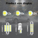 24 PCS Car LED Lights, Interior Replacement Bulbs for Car Interior Lights Dome Lights Plate Lights Map Lights Door Lights License,Compatible with All Vehicles(White