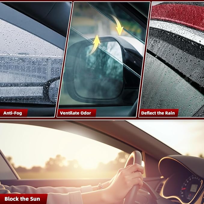 4pcs in-Channel Window Visors Rain Guards Fit for Volkswagen Tiguan 2018-2024, Smoke Tinted Vent Shades Wind Deflectors 2019 2020 2021 2022 2023 2024, Exterior Car Accessories