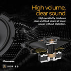 A-Series Standard TS-A1671F 6.5” 3-Way Speakers (Pair) – 320W Max, Balanced Sound + Smooth Treble, Enhanced Bass, Ideal Factory Upgrade, Installation Adaptors Included