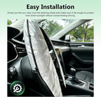 Car Steering Wheel Sun Shade, 16.93" Anti-Heat Aluminum Film Steering Wheel Sun Block Cover, Heat Insulation Cooling Protective Cover, Universal Steering Wheel Shield Accessories (Silver)