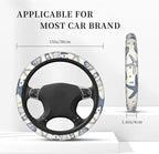 Car Steering Wheel Cover with Anti-Slip Lining, Universal 15 inch Wheel Cover, Fashion Car Interior Accessories for Women Men - Sea Starfish Shells