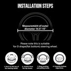 Cow Print Steering Wheel Cover, D Shaped Car Wheel Cover Microfiber Leather 14 1/2-15 in (37-39 cm)