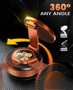 Jononser Magnetic Car Phone Mount,Zinc Alloy Foldable Holder with Strong Nano-Gel Adhesion & N52 Magnet, 360° Adjustable Dashboard/Windshield Phone Holder for iPhone 17/16/15/14/13/12,Golden Orange