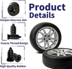 Tire Plugs Screw Type,Tire Repair Rubber Nail Kit, 2 Size Vacuum Tire Plug Kit, Carbon Steel Center, for Car, Motorcycle, Truck, Bicycle, ATV, with Storage Case