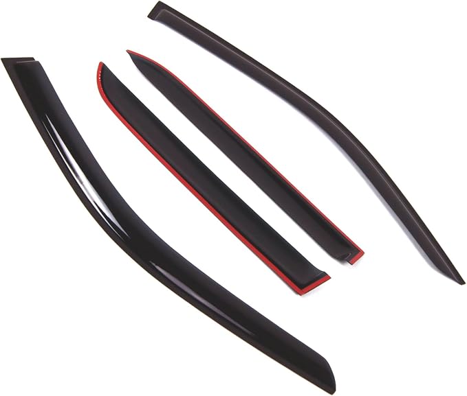 WD2-726 Dark Smoke 4 Pcs Set Window Visor (Outside Mount) Deflector Rain Guard Compatible with 2012-2015 Mercedes-Benz ML350 ML500 ML63
