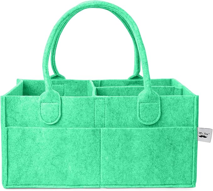 Mr. Pen- Baby Diaper Caddy Organizer, Green | Nursery Storage Bin and Car Organizer for Diapers and Baby Wipes