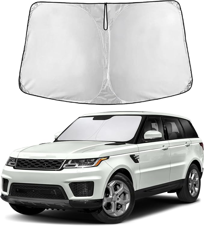 Windshield Sunshade Compatible for Land Rover Range Rover Sport 2014-2020 2021 2022, Sun Visor for Front Windshield & Window Sun Shade Cover, UV Heat Blocker & Protector, Car Accessories