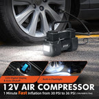 Car Emergency Kit with Portable Air Compressor, First Aid Kit, Jumper Cables, Roadside Safety Emergency Tool Kit for Women, Men, Teen