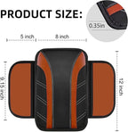 10 Pcs Car Floor Mats Full Set & Sport Leather Steering Wheel Cover 14.5-15 inch, Center Console Cover, Seat Belt Cushion, Cup Holder Coaster, Universal Automobile Interior Sets (Brown)