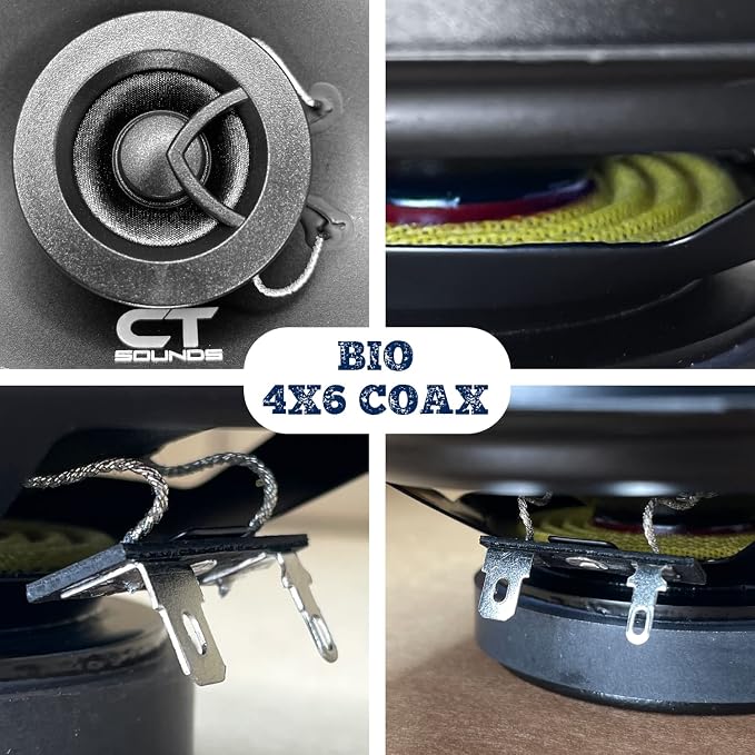 CT Sounds BIO-4X6-COX 4x6 Inch Coaxial Car Speakers, 160 Watts Max, Pair