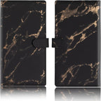 Car Registration and Insurance Card Holder, Vehicle License Document Glove Box Compartment Organizer, Interior Car Accessories for Women Men (Marble Black)