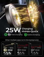 Qi2.2 25W MagSafe Car Mount Charger, Magnetic Wireless Car Charger with 54W Adapter, Magnetic Phone Holder for Car, iPhone Car Mount, Vacuum Suction Cup Phone Mount for iPhone 17 16 15 14 13 12 | [Qi2.2 25W Fast Charging] Magsafe Car Mount, [Easy...