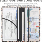 Premium Car Registration & Insurance Card Holder with Magnetic Shut, Vehicle Glove Box Car Organizer - For Documents, Cards, License (Leopard A)