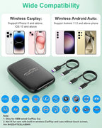 5-in-1 Wireless Android Auto & Carplay Adapter, Wireless CarPlay Adapter Support Netflix/YouTube/TF, USB-A/USB-C Cables, Convert Wired to Wireles Apple Dongle, Magic Video Box Car Play for iPhone