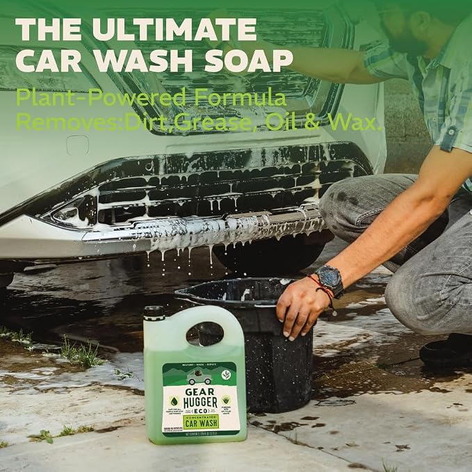 Car Wash Soap Gallon (128 oz, Pack of 1) – Eco-Friendly Car Cleaner, Biodegradable Car Wash with Natural Saponins & Eucalyptus – Safe Car Soap for All Vehicle Surfaces
