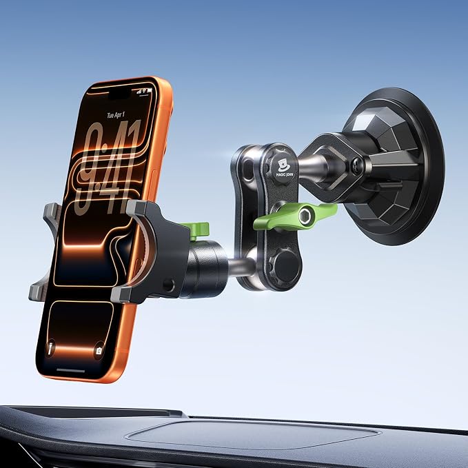 Car Phone Holder, Ultra-Durable Mteal Phone Holders for Your Car, 360° Rotation Cell Phone Car Mount for Windshield, Suction Cup Car Phone Mount for iPhone Samsung All Smartphone