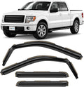 in-Channel Incredibly Durable Rain Guards for Ford F150 2009-2014 SuperCrew, Original Window Deflectors, Vent Window Visors, Vent Deflector, 4 pcs. - 609029