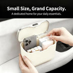 Car Trash Can with Lid - Leakproof Mini Garbage Bin for Door or Seatback,Premium ABS Auto Organizer,Space-Saving Car Garbage Can for Commuters,Families and Pet Owners,Fit for SUV,Sedan,Truck (Beige)