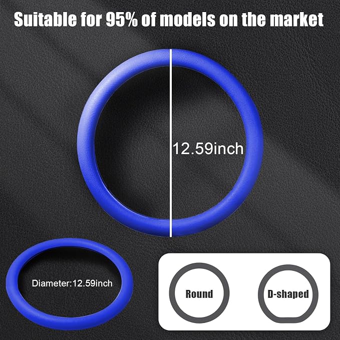 JDDRY Car Steering Wheel Cover,Silicone Steering Wheel Protector,Universal Fit Automotive Steering Wheel Cover, Steering Wheel Protective Cover(Royal Blue,1PC)