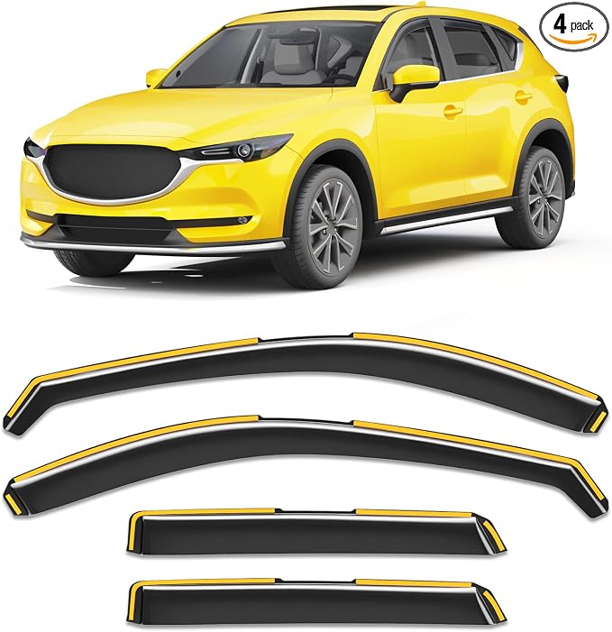 in-Channel Window Rain Guard for Mazda CX-5 2017-2025 CX5 Rain Guards Side Window Visors Low Profile Vent Visor Window Deflectors Vent Shades Car Accessories