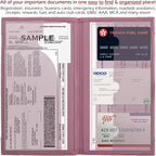 Registration and Insurance Card Holder - Car Organizer - Purple | Vehicle Glove Box Document Organizer, Auto Essential Paperwork Holder for Contact Information Cards, Interior Car Accessories