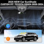 Custom Fit Venza Windshield Sunshade for 2021 2022 2023 2024 2025 Toyota Venza, LE, XLE, Limited, SUV Accessories Front Window 210T Reflective Shield Cover for Windshield Sun Visor Protector Blocks UV