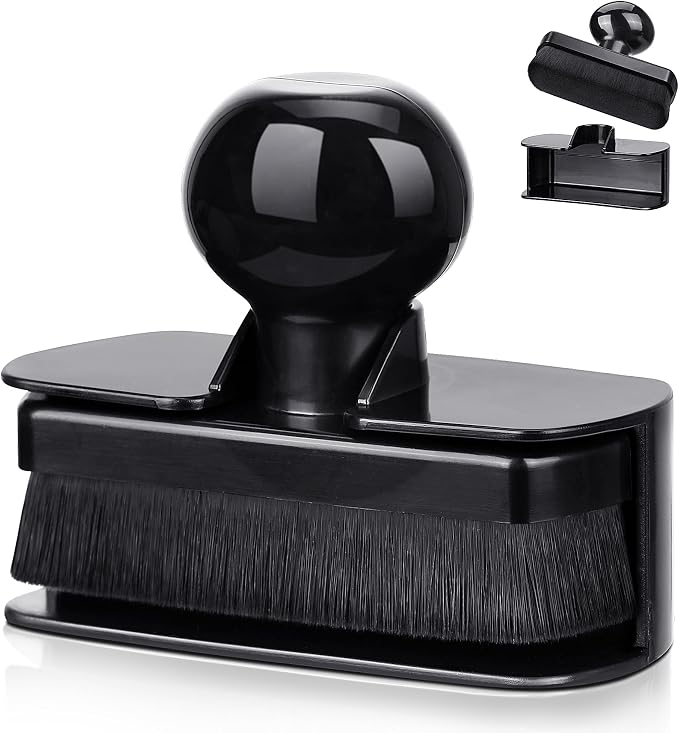 Car Tire Shine Applicator,Large Vegan Tire Shine Brush - Automotive Tire Dressing Applicator Brush with Storage Stand for Tire Detailing & Car Wash Kit, Black, 3.6 Inch Length (Black)