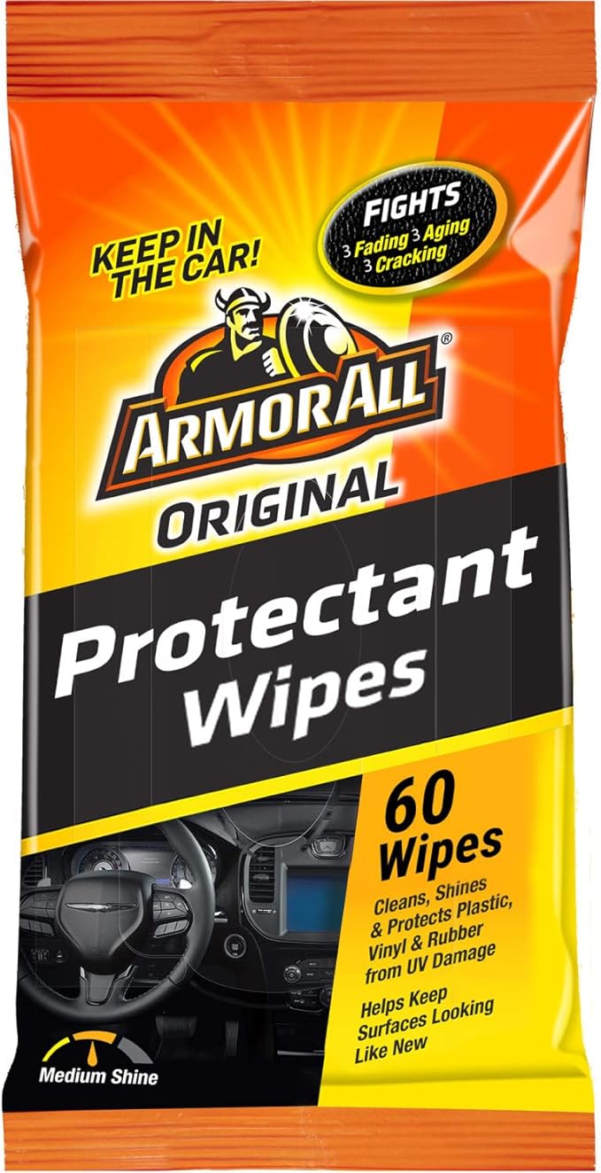Car Protectant Wipes, Interior Car Wipes with UV Protection Against Cracking and Fading, 60 Count