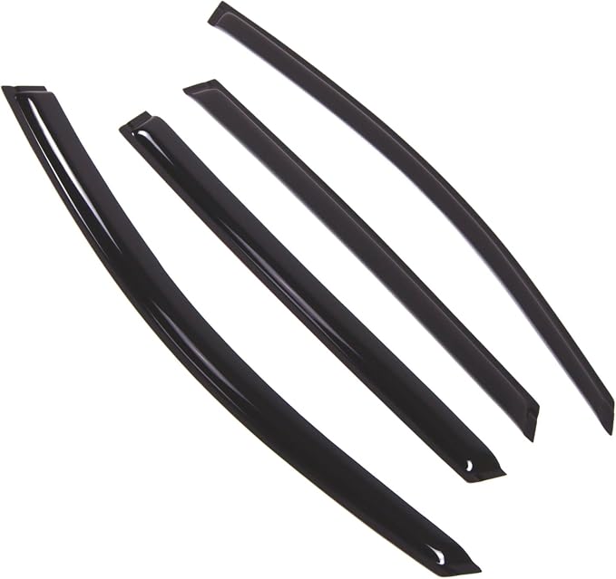 WD2-815 Dark Smoke 4 Pcs Set Window Visor (Outside Mount) Deflector Rain Guard Compatible with 2014-2018 Kia Sorento