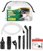 Crevice Attachment Kit, Compatible with 1-1/4 Inch Vacuum,Micro Cleaning Tools for Keyboard, Crevice, Car, Vents & Tight Spaces, Woodworking,Pet Cleaning, with Storage Bag+Boost Suction