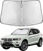 Windshield Sunshade Compatible for BMW X3 2011-2015 2016 2017, Sun Visor for Front Windshield & Window Sun Shade Cover, UV Heat Blocker & Protector, Car Accessories