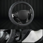 Microfiber Leather Steering Wheel Cover for Honda Accord,Civic,CR-V,HR-V,Pilot(Black+Gray Line-Standard Size)