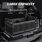 Trunk Organizer for Car - 80L Collapsible Car Storage with 11 Pockets & Reinforced Handles, SUV Trunk Organizers for Grocery Cargo(Black)