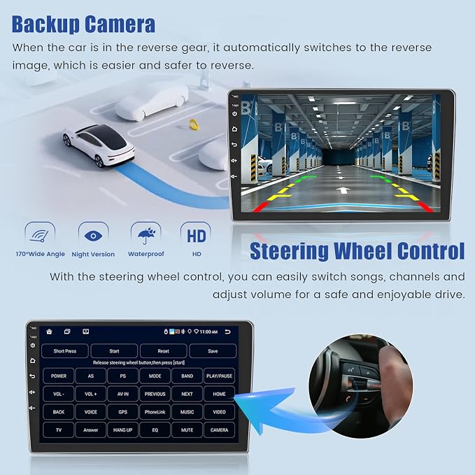 [8Core 6+128GB] Android 15 Car Radio for Kia Sportage 2010-2016 with Wireless Carplay Android Auto, 9 Inch HD Touchscreen Car Stereo with WiFi GPS Bluetooth5.0 FM/RDS 32EQ SWC Backup Camera