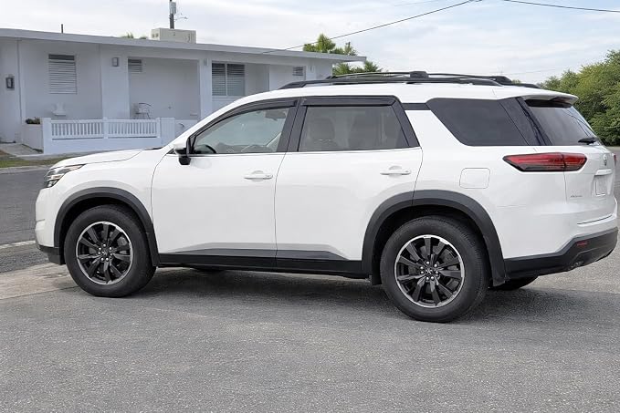2022-2026 Tape-On Rain Guards for Nissan Pathfinder Side Window Visor Deflectors S SV SL Platinum Rock Creek Smoke Tinted Vent Shades 2023 2024 2025