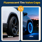 20 Pcs Glow in The Dark Tire Valve Caps Fluorescent Tire Valve Stem Caps, Cool Car Present for Universal Decoration Accessories for Car SUV Bicycle Motorcycles Trucks (Blue)