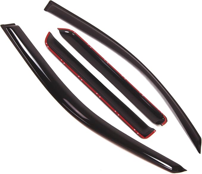 WD2-084 Dark Smoke 4 Pcs Set Window Visor (Outside Mount) Deflector Rain Guard Compatible with 2002-2009 Chevrolet Trailblazer