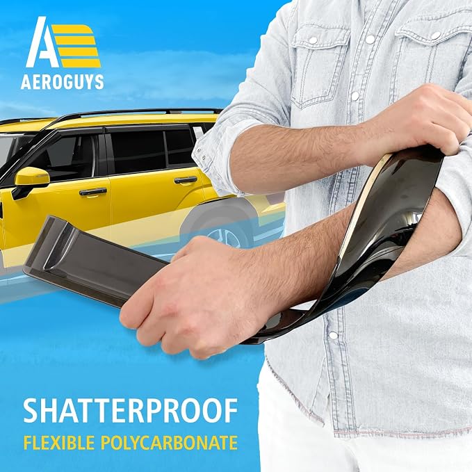 Extra Durable Window Deflectors Tape-On Window Visors Rain Guards Fit for Hyundai Santa Fe 2024-2026, Sun Visors, Wind Vent for Shades, Exterior Car Accessories - 4 pcs. AG0997